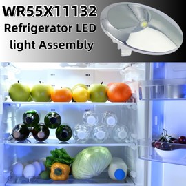 2025 Upgraded WR55X11132 for GE Refrigerator Light Bulb and Cover Assembly, Replacements WR55X26487, WR55X30603, WR55X26486, WR55X30602 for GE Fridge Light Bulb (2Pack)