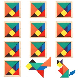 10 Piece Wooden Tangram Set, Tangram, Tangram Children's Party Bags, Tangram Puzzle, Montessori Toy, Children's Birthday Party Gift, Learning Toy for Children