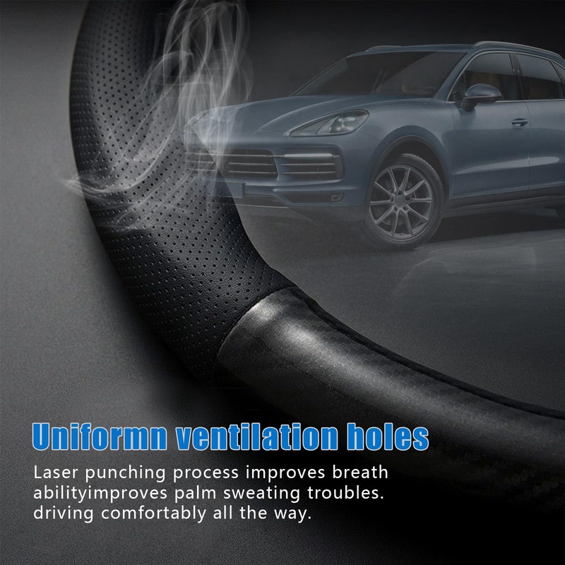 QODOLSI 1 Pack Car Breathable Steering Wheel Cover, Wear -Resistant