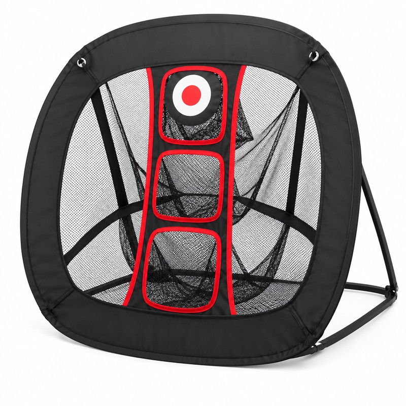 Portable Golf Chipping Practice Net with 3 Target Pockets –