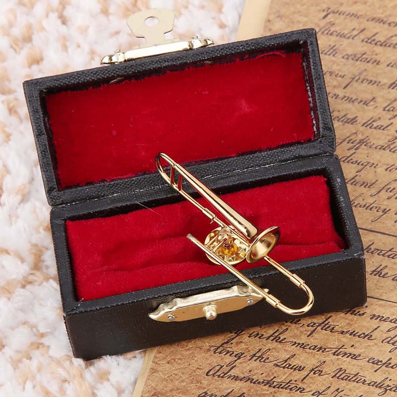 Mini Unique Gold Plating Musical Instrument Brooch Gift Decoration with