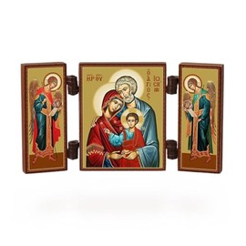 NKlaus - Holy Family - Christian Icon Triptych - Swiatoe Semejstwo - Travel Altar Wood 36179