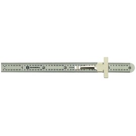 Johnson Level & Tool 7203 Stainless Steel Metric Pocket Clip Rule, 6", Silver, 1 Ruler
