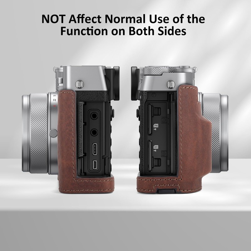 MUZIRI KINOKOO Fuji GFX100 RF Case, Genuine Leather Protective Half