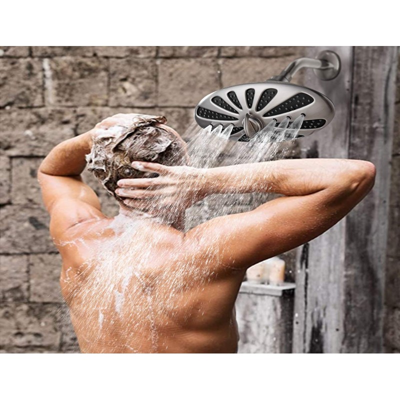 BRIGHT SHOWERS Rain Shower Head for Bathroom High Pressure Rainfall