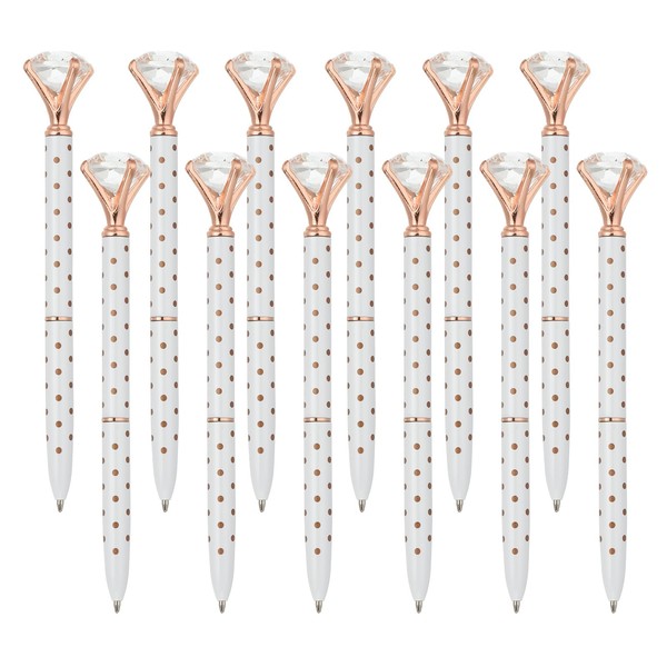 PATIKIL Black Ink Ballpoint Pen, 12 Pack Crystal Diamond Twist
