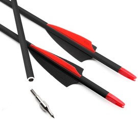 PG1ARCHERY 30 Inch Carbon Arrow Fletched 3" Shield Cut Vanes Archery Practice Target Hunting Arrows with Removable Field Points for Compound & Recurve Bow, 12 Pack