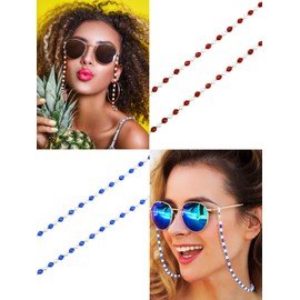 8 Pieces Glasses Chains Beads Sunglasses Strap Holder Elegant Glasses Holder Chain, 8 Styles (White, Black, Red, Dark Blue, Gold, Silver), White, Black, Red, Dark Blue, Gold, Silver