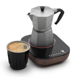 TMASTER 240W Small Electric Hot Plate,Mini Stove Portable Stove Kitchen Cooktop Electric Heater,Single Burner, Perfect Size For Moka Pot, Melting Wax And More (Black Walnut Violent Cat 240W)