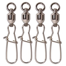 SHADDOCK Pack of 15 Fishing Ball Bearing Swivels with Duo-Lock Snaps Fishing Line Hook Connectors Fishing Accessories Fishing Swivels, Size (1#-8#) (6#-110LB-15pcs)