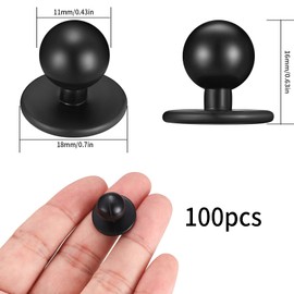Pack of 100 Ball Buttons for Chef's Jackets, Chef's Jacket Buttons, Round Buttons for Ball Buttons, Cooking Jackets, Cooking Buttons, Ball Buttons - Black
