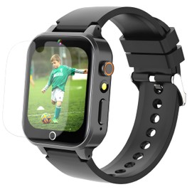 Goodatech Smart Watch for Kids 4-12 Years Boys Girls, 26 Puzzle Games,HD Camera,Video Music Player,Pedometer,Flashlight,Calendar,Alarm Clock,Aluminum Case,Sport Band (Black)