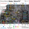 Mapsoft Prime Gray Moon Globe, 12" Lunar Globe and Atlas,