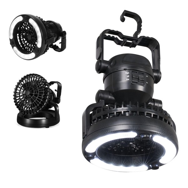SZJUANWANG Portable Camping Light with Ceiling Fan, Tent LED Light