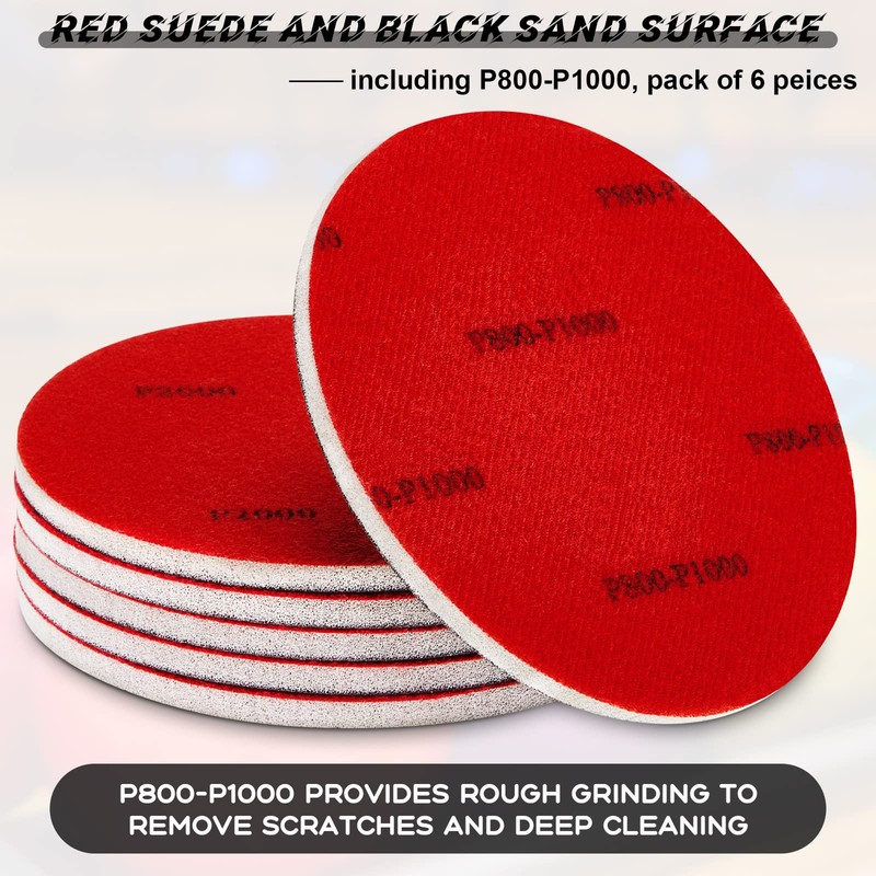 Maitys 6 Pieces Bowling Sanding Pads 1000 Grit Bowling Ball