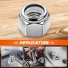 #8 32 Nylon Insert Hex Lock Nuts Locknuts, 304 Stainless