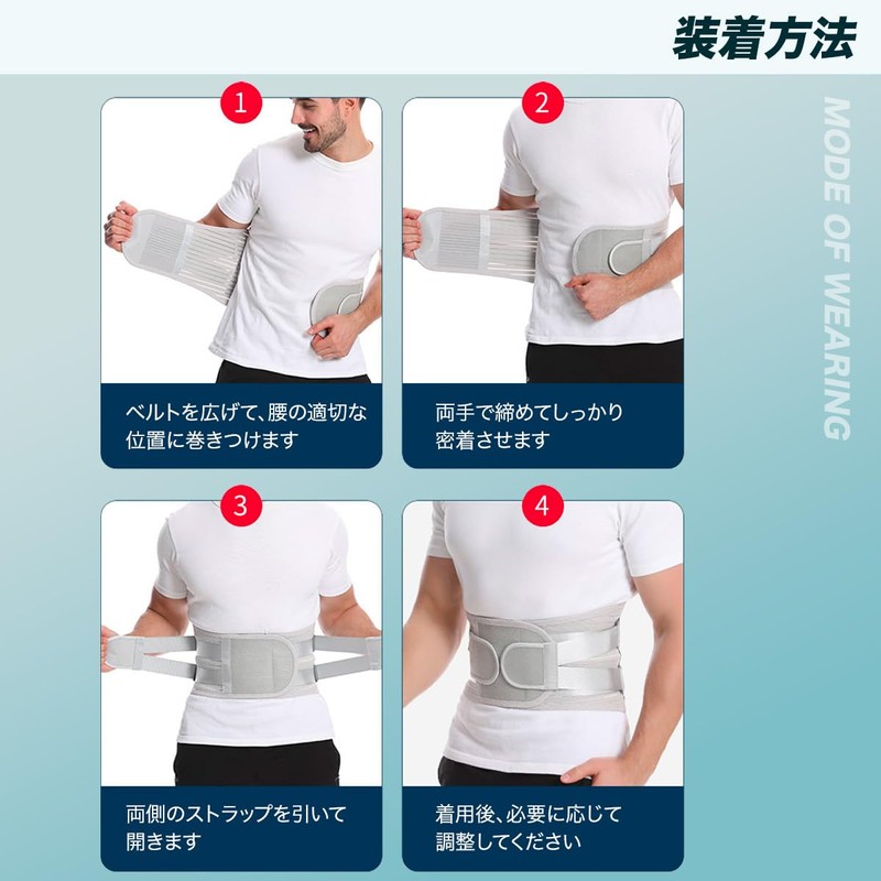【整体師目線で考えた】 腰サポーター 姿勢 コルセット 二重加圧 メッシュ 立ち仕事 デスクワーク 男女兼用 (ブラック,