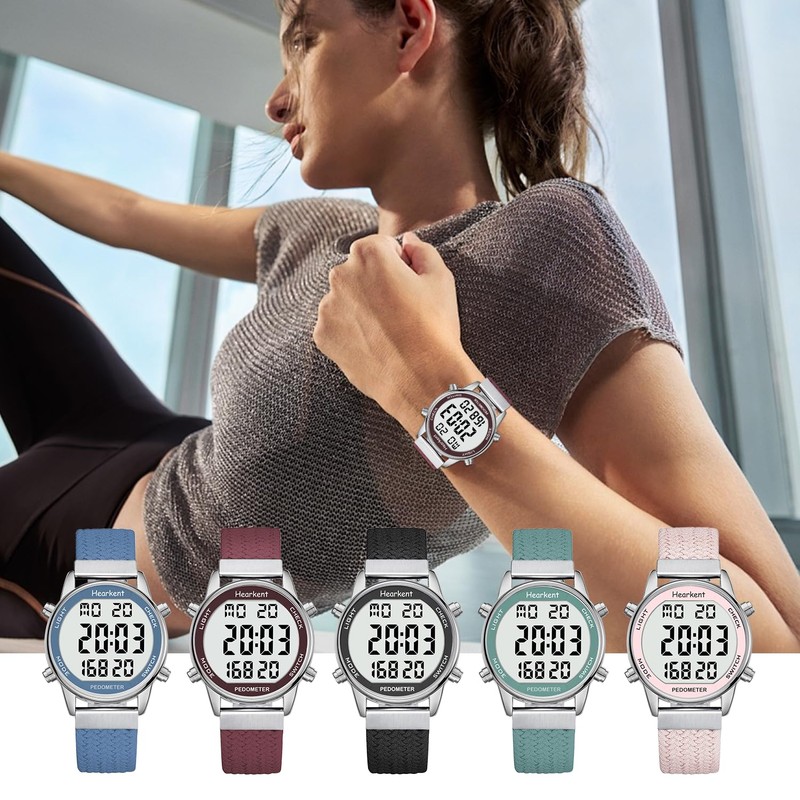 Hearkent Pedometer Watch for Women, Step Tracker with Calories Counter,