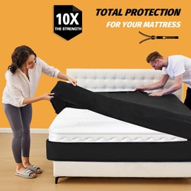 Mattress Bags for Moving, BETU Mattress Protector Waterproof Mattress Cover King Size Storage Bags with 8 Heavy-Duty Handles and Zipper for Bed Extra Thick Large Reusable(2 Pack, 82"x79"x15" Blue)