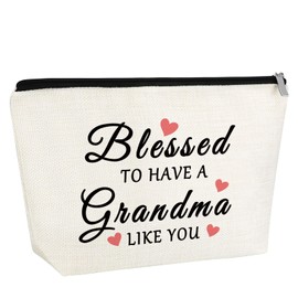 Gifts for Grandma Makeup Bag Grandma Birthday Gift Ideas from Grandchildren Best Sentimental Grandmother Gifts Christmas Valentines Day Gift for Nana Gigi Mimi Travel Pouch Cosmetic Bag