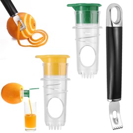 Lyreh 2pcs Mini Lemon Squeezers & Peeler Tool, New Screw-Top Lemon Squeezer Effortless Citrus Peeling Tool Practical Kitchen Accessories for Handling Lime Orange Grapefruit Pomegranate
