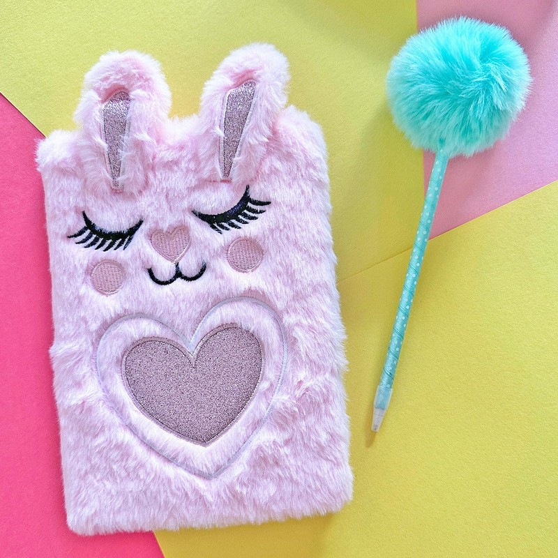 allydrew Plush Journal, A5 Lined Notebook Diary for Writing and