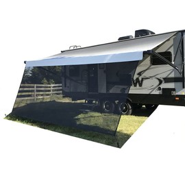 leaveshade RV Awning Sunshade Screen 8' X 19' 3'' (Fit for 20' Awning) Mesh Sun Shade Block UV Glare Motorhome Camping Trailer Awning Shadescreen Sunblocker Sunscreen - 3 Year Warranty (Black)
