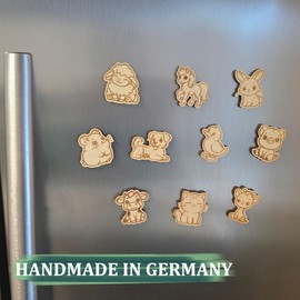 10 Kühlschrankmagnete für Kinder |aus FSC zertifiziertem Holz | Süße Tiermotive zum Lernen und Spielen | Pädagogisches Magnetspielzeug zu bemahlen | Geburtstagsgeschenk | handgemacht aus Deutschland