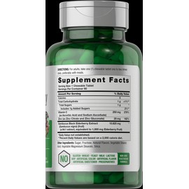 Horbäach Black Elderberry, Vitamin C and Zinc Chewable Tablets | 90 Count | by Horbaach