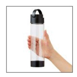 Gowell MOTTERU MO-3002-009 Water Bottle, Clear Bottle, Direct Drinking, Plastic, Slim My Bottle, Stylish, Convenient Handle, 19.6 fl oz (550 ml), Black