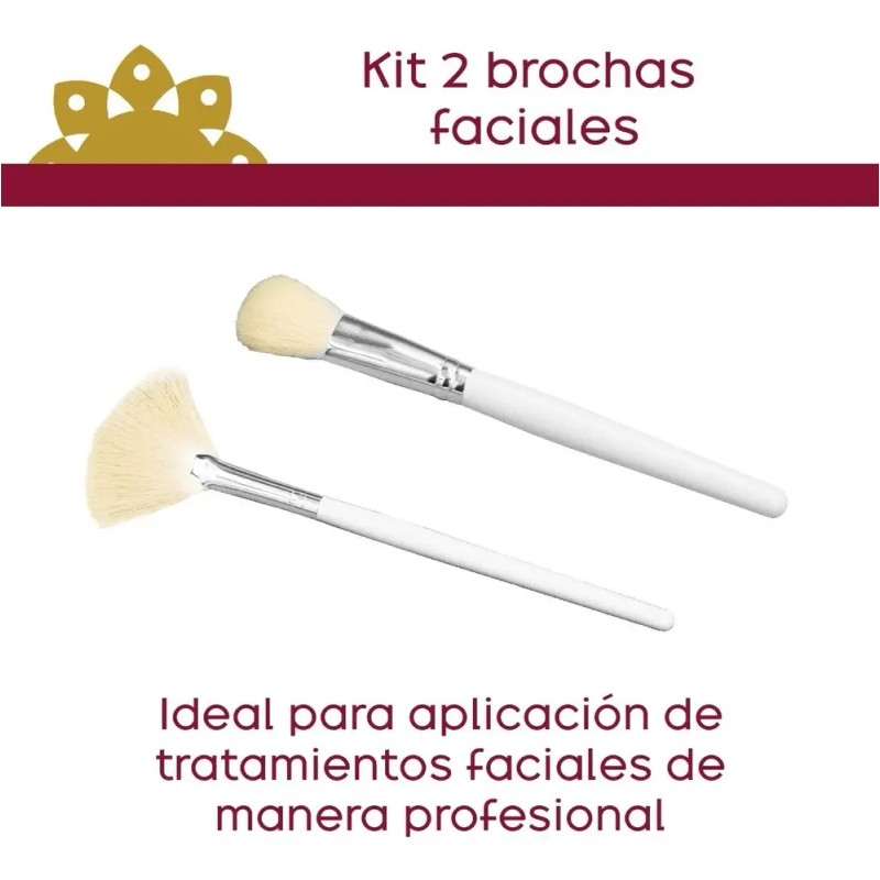 Brochas Faciales Abanico Y Oval. 2 Pzas.