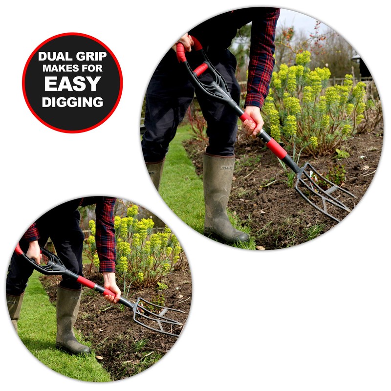 Roamwild Multi-Digger Garden Digging Spading Fork – Fibreglass Light Weight