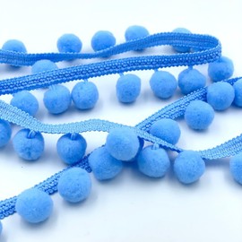 Craft Cult Decorative Edge Jumbo Pom Pom Bobble Trim Braid - 10 Metre Roll (515 - Baby Blue)