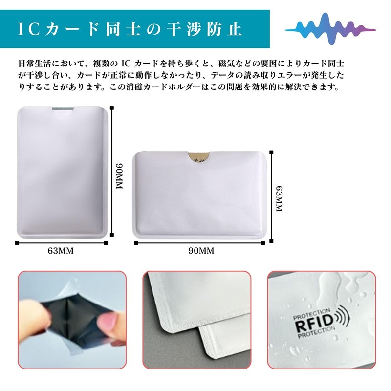 VmanKu Anti-Skimming Card Case, 5 Cards, IC Cards, Magnetic Protection,