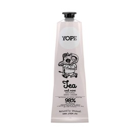 Yope Natural Hand Cream Green Tea Extract Mint Extract Hand Cream for Very Dry Hands Shea Butter Hand Lotion Hand Skin Regeneration 98% natural ingredients 100ml (Tea & Mint)