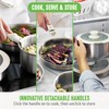 GreenLife 10 Piece Stainless Steel Pots and Pans, Detachable &