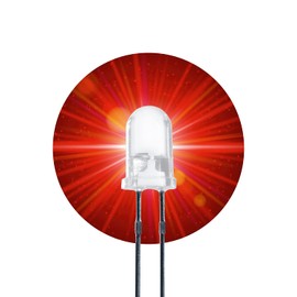 Lumetheus LED Diffuse 5 mm Colour Red 3000 mcd Pack of 50 Red Light Emitting Diodes Approx. 2 V Diode 2 Pin LEDs Housing Milky
