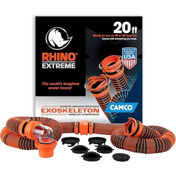 Camco RhinoEXTREME 20' RV Sewer Hose Kit – Premium Sewer