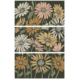 GLOBLELAND 3 Sheets Vintage Daisy Flower Theme Decor Transfers 6x12inch Furniture Transfer Stickers Rub on Transfer Stickers Wall Art Decals for Bedroom Living Room Desk Table Decoration