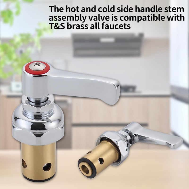Hot and Cold Side Handle Stem Assembly for T&S Brass