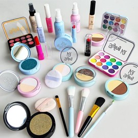 Kids Makeup Toy Set, 1 Box Simulation Makeup Toy, Pretend Play Cosmetic Toy, Makeup Accessories, Birthday Gift for Girls, Kids Vanity Toys:_Multicolor_Yellow