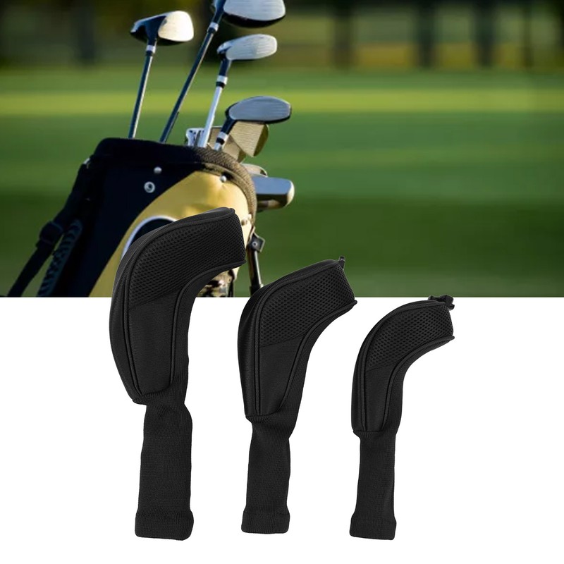 3Pcs Golf Club Head Covers 1 3/5 UT Breathable Mesh