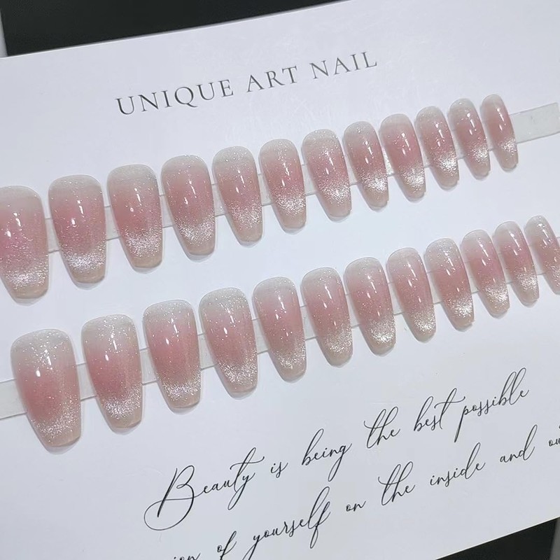 FINGOOO Nail Tips, Magnetic Type, 24 Pieces Included, Double Sided