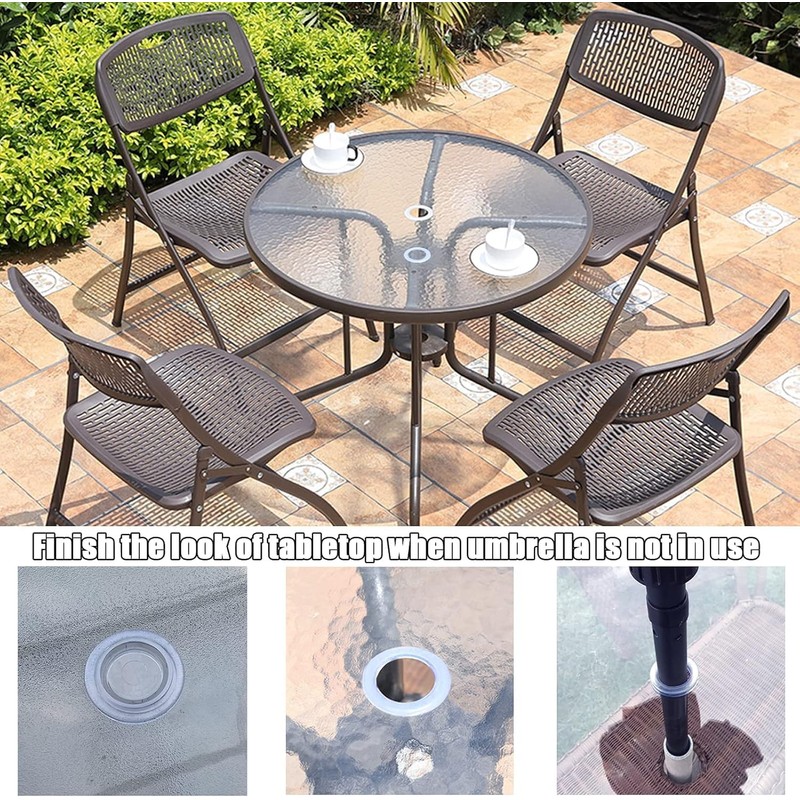 2Pcs Clear Standard Size Silicone Umbrella Hole Ring Plug and