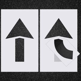 Feifeiya 2 Pcs Parking Lot Arrow Stencil 60 Inch Pavement Stencils Foldable Straight & Turn Combo Arrow Kit for Parking Lot and Pavement Lines, 60" x 36"