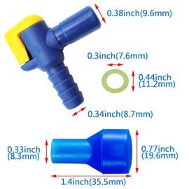 Bite Valve Replacement Mouthpiece Fit for Hydration Pack Bladder Water Backpack and Most Brands(4-Pack), with Shutoff Valve and Tube O-Ring