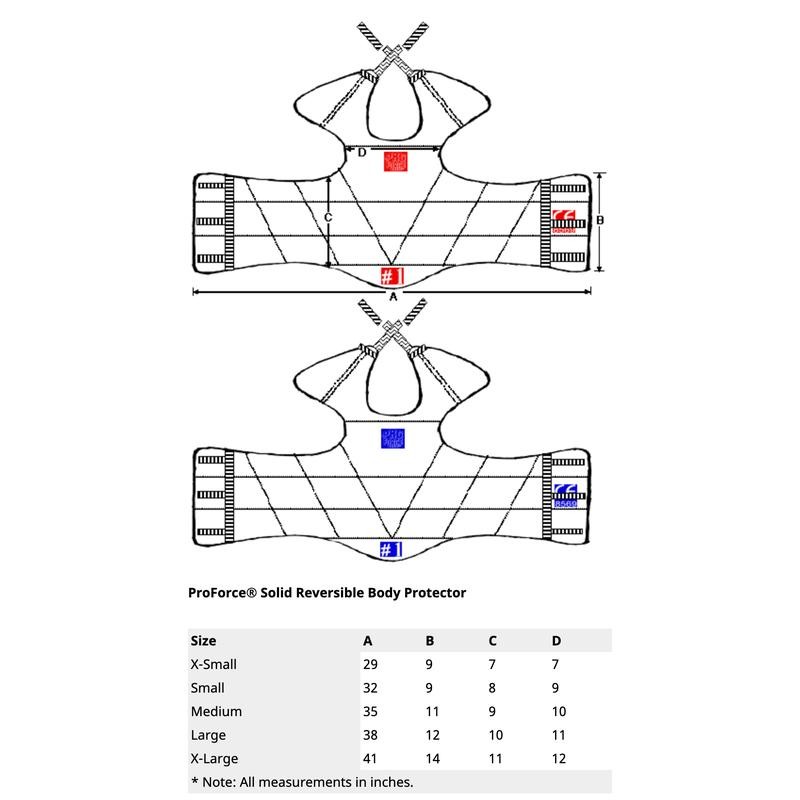 ProForce Ultra Reversible TKD Chest Guard - Size: gi size