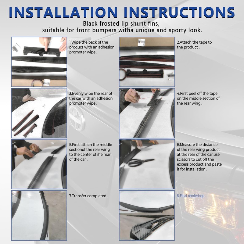 goodfitment - Universal Carbon Fiber Car Rear Trunk Spoiler Wing