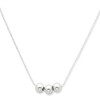 925 Sterling Silver 3 Bead Necklace Chain 24"