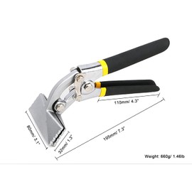 Chesoon Jaw Sheet Metal Hand Seamer, Sheet Metal Bender Manual Metal Bending Pliers Flattening Tool with Non-Slip Grip, 80mm Straight